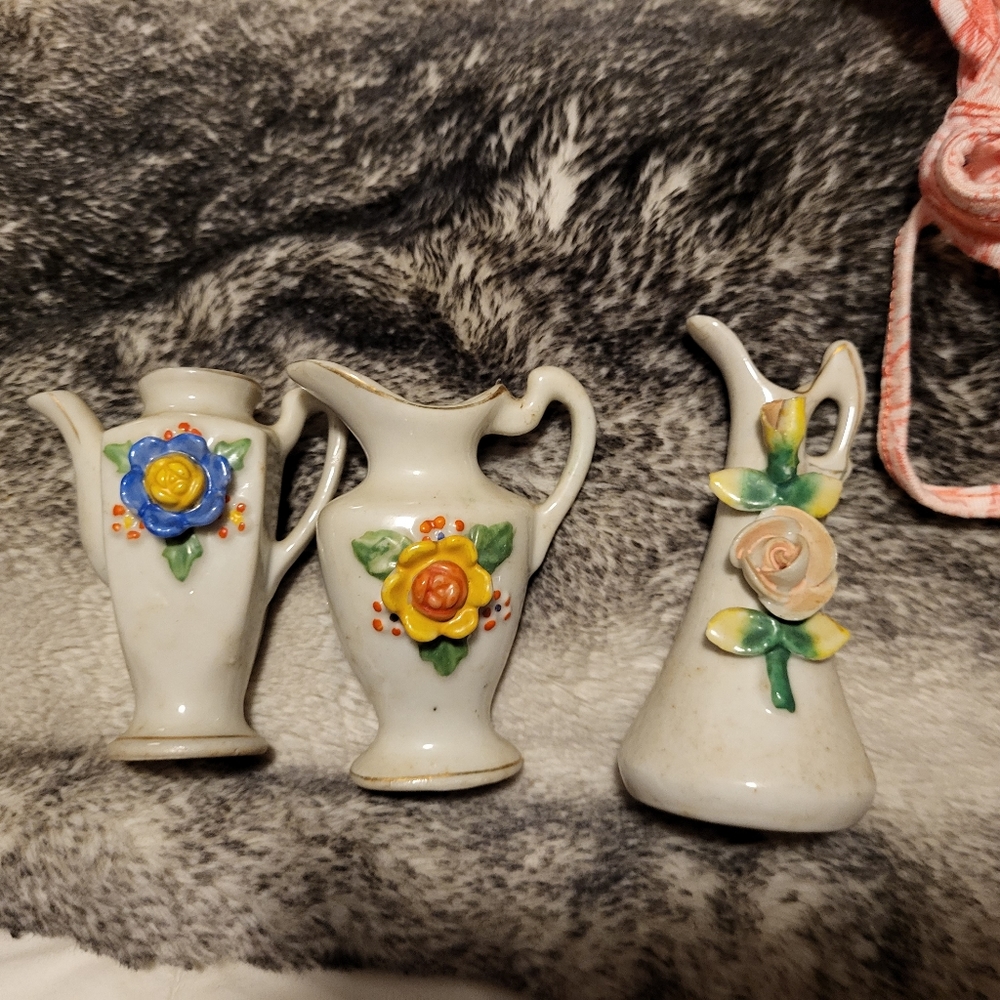 Vintage miniature pitchers.   Rare find